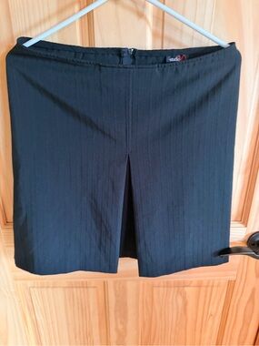 Studio Y Black Pinstripe Shorts with Center Front Vent